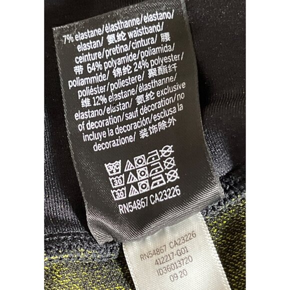 Victorias Secret Pink Active Legging Black Yellow Compression Activewear Women M - Picture 4 of 7